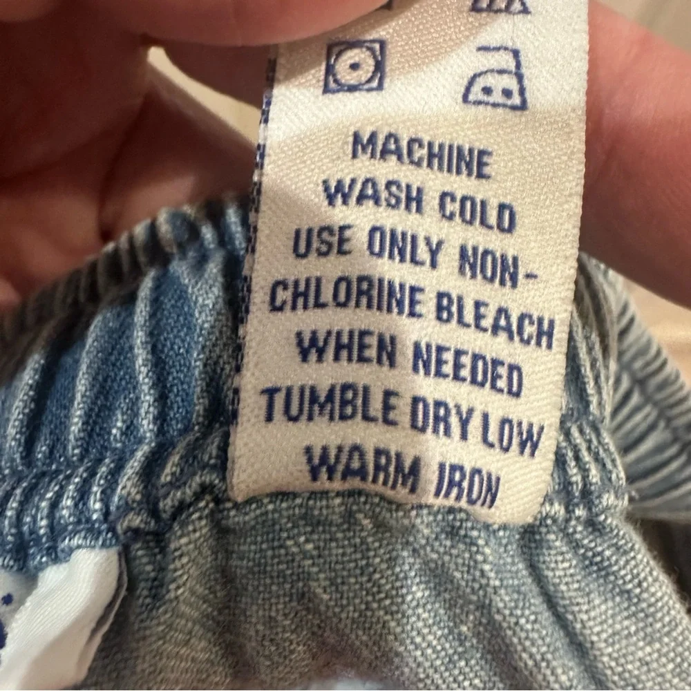 Ms. Lee Vintage Floral Embroidered Denim Set with Red Gingham Top Medium - Picture 12 of 13